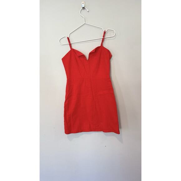 Lovers + Friends Wendy Linen Mini Dress Size Small Revolve Red Cocktail 1757 - Picture 3 of 12